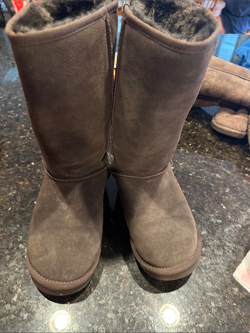 UGG Chocolate Brown Suede Shearling classic Tall